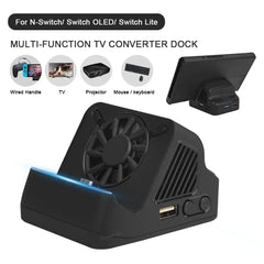 2026 NEW For Switch OLED Console For NS Switch Portable Multifunction TV Projector Charging Dock With Cooling Fan USB 3.0 Port