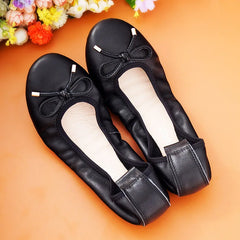 Four Seasons Loafers Genuine Leather Ballerina Flats Gommini Leisure Soft Bottom Stitching Color Women Shoes Size 35-43