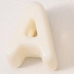 20pcs Beige Acrylic Large Hole Letter Loose Beads DIY Necklace