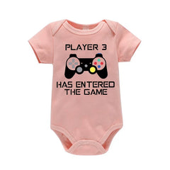 PLAYER 3 Newborn Romper Casual Short Sleeves Baby Boy Clothes Bodysuits Cartoon Graphic Toddler Girls Jumpsuits