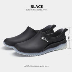 Ladies' fashionable new style waterproof shallow-toe anti-slip rain shoes, wear-resistant kitchen thick-soled short-tube work ru