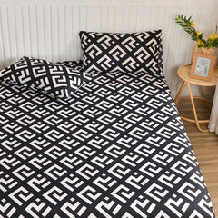 Simple Style Bedsheet Breathable Bed Cover Fitted Sheet with Elastic Band Mattress Protector Home Bed Linen (No Pillowcase)