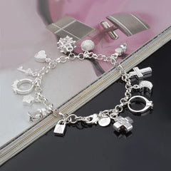 925 Sterling Silver Valentine Gift Charm Color Jewelry Fashion