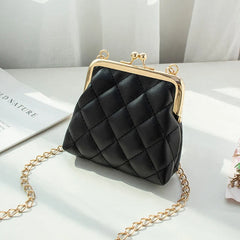 Fashion Single Shoulder Bag Diamond Lattice Embroidery Messenger Bag For Women Female Keys Coin Purse PU Mini Handbag