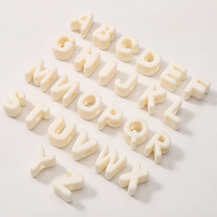 20pcs Beige Acrylic Large Hole Letter Loose Beads DIY Necklace