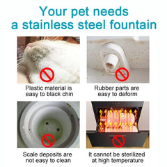 Stainless Steel Automatic Pet Water Dispenser Cat Drinking Fountain With Sensor Filter Cats Dog Ultra Quiet Pump Water Foutain