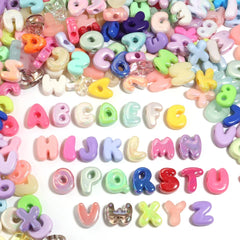 20-30pcs/lot Big Hole Cartoon English Letters Acrylic Beads Colored