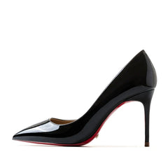 HLTINO Black Pointed Toe Red Bottom Heels Fashion Women Spring Summer Pumps Genuine Leather Shoes for Daily Party Women Shoes