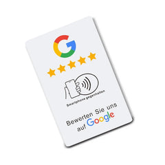 German Review Us On Google Tap Card NFC Ready To Be Activated Instantly Boost Business Reviews Google Review Tap NFC Card Tag