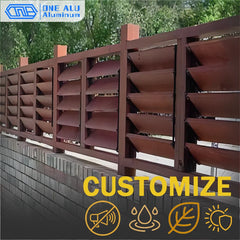 Outdoor Aluminum Louver Fence Panels Aluminium Privacy Fence Modern Heavy Duty Garden Yard Louvered Fencing Customizable