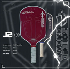 SWORD&SHIELD J2K+ Aramid Fiber Pickleball Paddle, Polymer Honeycomb Core, Large Sweet Spot, Thickness 16MM, Textured Surface