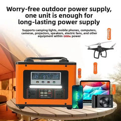 New  600Wh LiFePO4 220V High Power Portable Power Station 40AH Solar Outdoor Mobile Power Supply Home Emergency Energy Storage