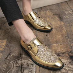 Shoes Men Casual Man Men's Summer Shine Gold Dress Patent Leather For Mens Gold Moccasins Business Pointed Bussiness Luxury