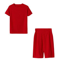New Summer Round-Neck Solid Color Short-Sleeved Two-Piece Yoga Shorts