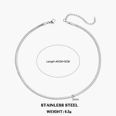 Hot Classic Unisex Flat Snake Chain Choker Necklace For Women Stainless Steel Herringbone Gold Silver Color Fashion Jewelry Gift