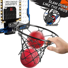 LED light electronic wall mounted basketball hoop, water pool home basketball hoop with 4 basketballs, family party game supplie