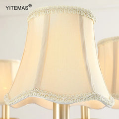 Crystal Chandelier With Lamp Shade For Living Room Gold Chandeliers Bedroom Farmhouse Church Pendant Lights Dining Room Light