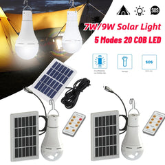 5 Modes 20 COB LED Solar Light Bulb Portable hang lamp USB Rechargeable Energy Bulb Lamp for Outdoor Camping Solar Tent Lamp