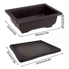 Rectangular Bonsai Training Pots Plastic Flowerpot with Drainage Tray Succulent Plants Pot Bonsai Plants Growing Pots Home Decor
