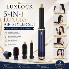 LUXLOCK Professional 5-in-1 Curler Set Multi functional Straightener Hot Air Comb Hairdryer Styling Set Wave Curler Ladies' Gift