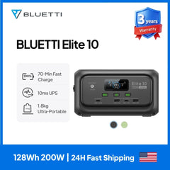 【Renew】BLUETTI Elite 10 128Wh 200W Mini Power Station LiFePO4 100W USB C Fast Charge Portable Solar Generator for Camping Travel