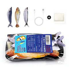 Petgravity 3PCS Electric Fish Pet Cat Toys Catnip Simulation Fish Swing Kitten Dance Fish Toy Funny Cats Playing Supplies USB Charging
