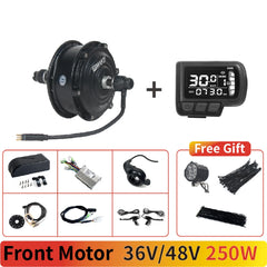 Ebike Motor Kit High Speed Brushless Gear Hub 36V 48V 350W 500W Electric Bike Conversion  Front Cassette Rear display P6 ZEMAKE