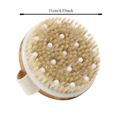 Handheld portable shower brush Natural Wooden Wet Dry Skin Body Bristle Brush Soft SPA Brush Bath Massager