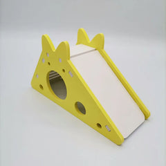 Assembled Hamster Slide Toy Guinea Pig Golden Bear Wooden Colorful Hamster House Small Pets Cage Toys Hamster Accessories