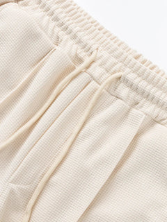 Men's Summer Waffle Short-Sleeve Suit Shorts Zip-Up Lapel Solid Color Two Sets Europe And US Style 2026