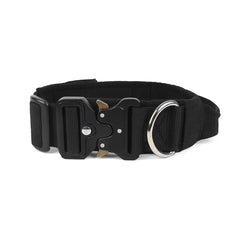 Padded Tactical Dog Collar Heavy Duty, Soft Neoprene Adjustable Nylon with Metal Buckle for Large Medium Dogs