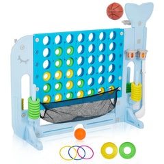 Giant 4 In A Row Game, Adjustable 4-to-Score Board With Quick Release, Basketball Golf Ring Toss, Indoor Outdoor Party Games