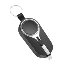 Mini Emergency Keychain Power Bank 2-in-1 Wireless Charging Watch Mobile Power Supply for Apple Watch and iPhone Xiaomi Samsung