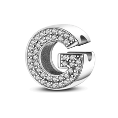 Fit Original Bangle Bracelet DIY A-Z Alphabet Charms Bead 925 Sterling Silver CZ Zircon LOVE Letter Dangle Pendant Jewelry Gift