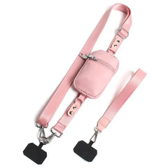 Adjustable Crossbody Phone Bag with Detachable Lanyard Multi-functional Phone Cases RFID Blocking Zipper Wallet for Cards Key ID