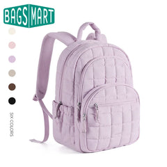 BAGSMART School Backpacks for Girl Quilted Casual Daypack Water-Resistant Bookbag for 15.6 Inch Laptop Fashion College Backpack