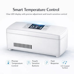 Portable Insulin Cooler Box 0-18°C Mini Fridge USB Rechargeable Travel Case with LCD Display 10200mAh