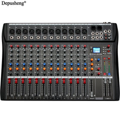 Audio Mixer 6/8/12 Channels Professional DJ Mixer LR Microphone/line