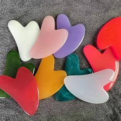 1pc Heart Shape SPA Massage Beeswax Gua sha Scraping Massage Scraper Face Massager Acupuncture Guasha Board Massager for face