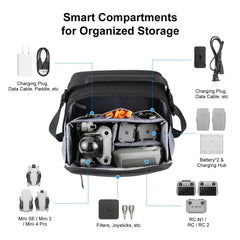 Drone Storage Bag Photography Camera Crossbody Shoulder Bag Waterproof PU Fabric For DJI Mini Series / Osmo Pocket Series