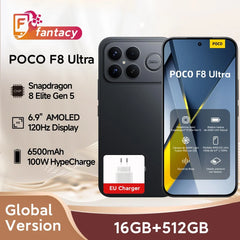 Global Version POCO F8 Ultra Smartphone Snapdragon 8 Elite Gen 5 6500mAh Battery 100W HyperCharging 50MP 6.9" 120Hz Display NFC