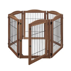 Wooden Pet Fence Dog Fence Freely Combinable Pet Isolation Door Indoor Foldable Dog Cage for Small and Medium Dogs Pet Supplies