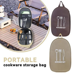 Camping Kitchen Utensil Organizer Bag, Waterproof Travel Storage Pouch