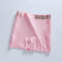 2Pcs Women High‑Waist Seamless Boxer Briefs, Elastic Waistband Ribbed Knit Underwear, Soft Stretch Short Panties Random Color