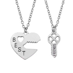 2pcs/set Splicing Necklace Heartbroken Pendant Necklace Men and Women