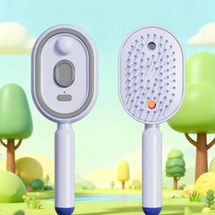 【SA】Electric Spray Hair Brush 2-In-1 Misting Hair Brush With Water Spray Reduce Frizz Anti-Static Retractable Steam Massage Comb