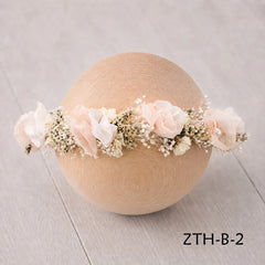 Floral Newborn Headbands for Photography Props Handmade Infant Girl Flower Wreath Baby Headband Newborn Photoshoot, Accessories