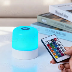 Rechargeable RGB 13 Color Changing Night Light Remote Control Touch USB Night Lamp Dimmable Lamp Portable Table Bedside Lamp