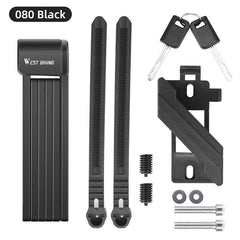 WEST BIKING Foldable Bike Lock Portable Anti-Theft Security Folding Padlock for MTB Road Bike E-bike Scooter Bicycle Accessories