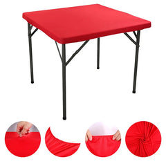 Square Elastic Edge Fitted Table Cover Outdoor Camping Picnic Tablecloth Wedding Banquet Cocktail Party Decor Table Cloth